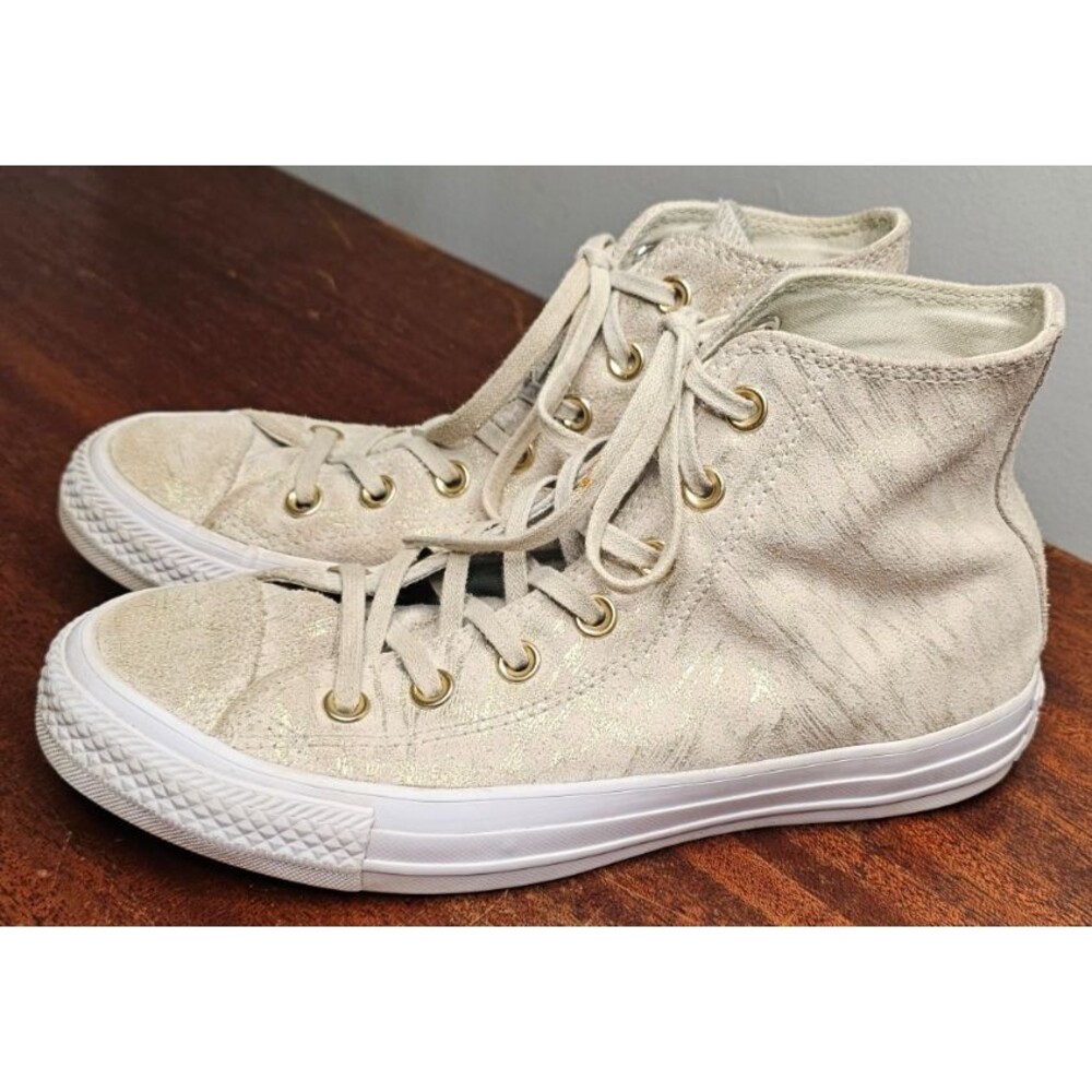 Converse Chuck Taylor All Star Hi Buff/Buff/White Metallic Suede Leather 557937C
